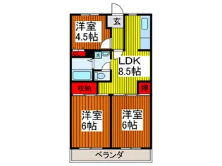 グランシャリオヨシハラ【3階】の間取り