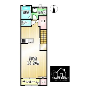 Jade House庄町B【2階】の間取り