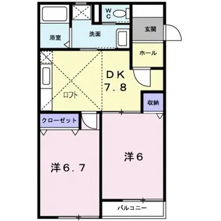 エスメラルダ三浜【2階】の間取り
