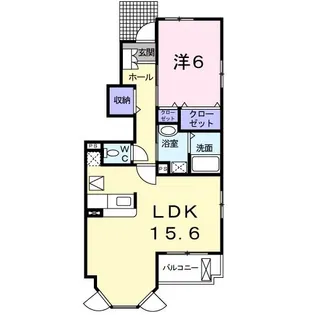 サンライズ あじさい B【1階】の間取り