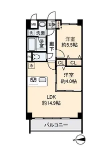 Yazakicho Apartment【1階】の間取り