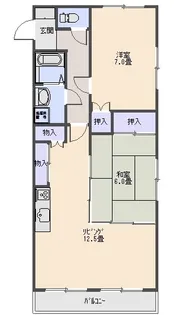 レジデンスコスモスII【1階】の間取り