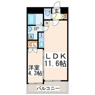 ラ・カーサ神水【6階】の間取り