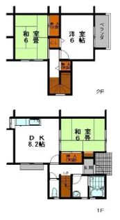 平野組メゾネットの間取り