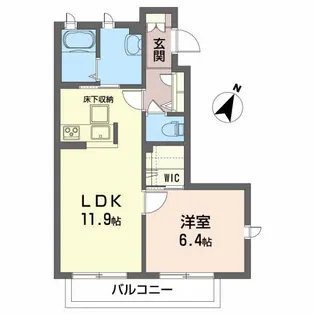 ラ・エスペランザ A棟【1階】の間取り