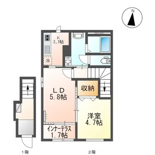 アグレアーブル【2階】の間取り