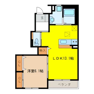 岐阜県岐阜市西鶉6【アパート】の間取り