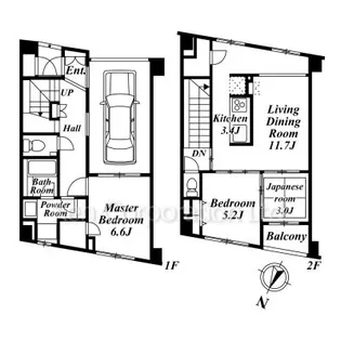 ソアラノーム碑文谷【1階】の間取り