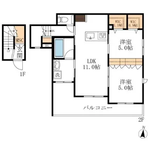 メゾン・ド・ファミーユ【2階】の間取り