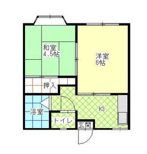 ハイツピースフルC棟【2階】の間取り