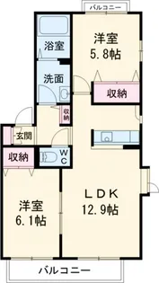 クレールB【1階】の間取り