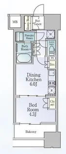 ルフォンブランシェ品川南大井【15階】の間取り