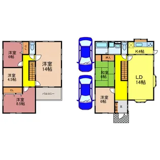 滋賀県大津市一里山4【一戸建】の間取り