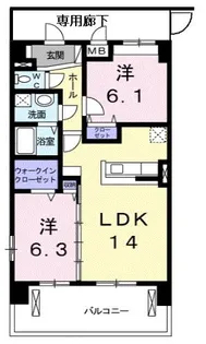レジデンス仙台泉【4階】の間取り