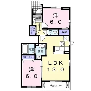 プラザサンライズC棟【1階】の間取り
