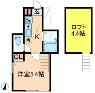 笹塚ヴォアール【1階】の間取り