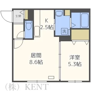 ラウレア八軒【1階】の間取り