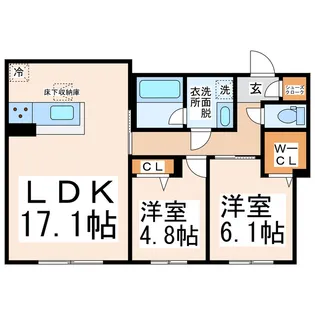シャーメゾンほたくぼ【1階】の間取り