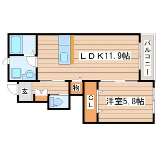 クレール名取 C棟【1階】の間取り