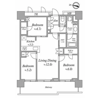 東京都江東区亀戸6【マンション】の間取り
