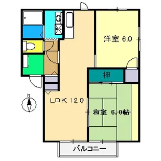 西野ハイツ【2階】の間取り