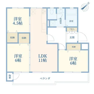たまプラーザ団地 1-3棟【5階】の間取り