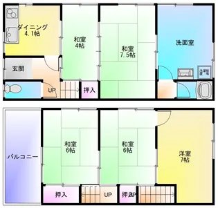 大阪府八尾市安中町4【一戸建】の間取り