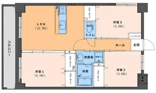 サンハイツアイタウン天辰 B棟【2階】の間取り