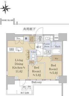 ルピアコート本川越ステーションビュー【2階】の間取り