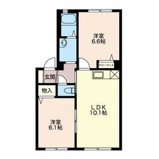 グランドールスギシン【1階】の間取り