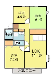 サンビレッジ南富ケ丘【2階】の間取り
