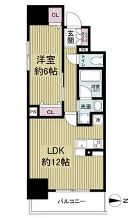 レジュールアッシュ谷町四丁目グランクラス【10階】の間取り