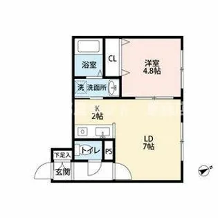 アーバン文教大前B棟【1階】の間取り