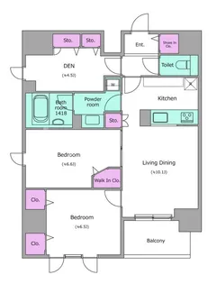 フロンティアレジデンス板橋【13階】の間取り