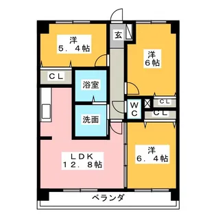 ワンダフルコートII【1階】の間取り