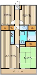 ベルデュール大泉【1階】の間取り
