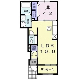 ルトゥール【1階】の間取り