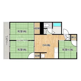 ハイツナカスカ【1階】の間取り