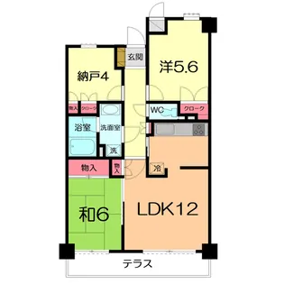 新大宮パークメゾン108号室【1階】の間取り