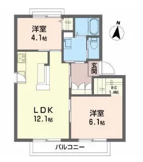 コンフォルタ藤沢町D【2階】の間取り