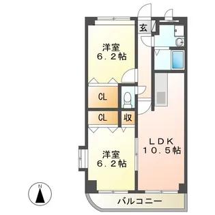 美フィリア【1階】の間取り