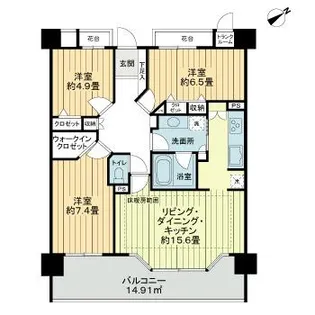 ライオンズヴィアーレ港北ニュータウン【7階】の間取り