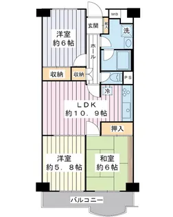 サンコーポ浦安F棟【10階】の間取り