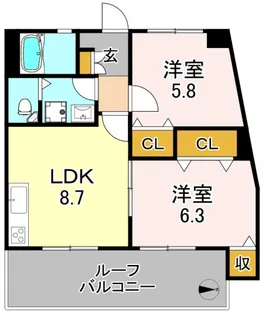 サンコーポ平野【7階】の間取り