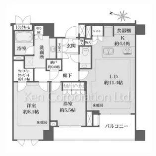 ザ・パークハウス千代田六番町【1階】の間取り
