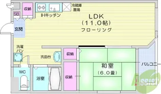 牛越橋ハイツ【3階】の間取り