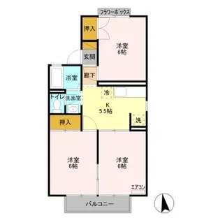 コーポなみまつ II【1階】の間取り