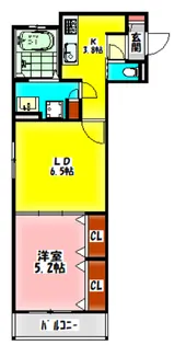 セレニティ八雲北町【1階】の間取り