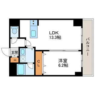 レジディア札幌駅ノース【7階】の間取り