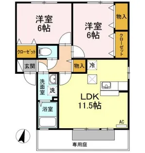 フォレストII B棟【2階】の間取り